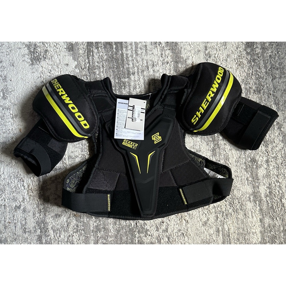 Sherwood Rekker Legend 4 Hockey Shoulder Pads Black Senior Size Medium NWT